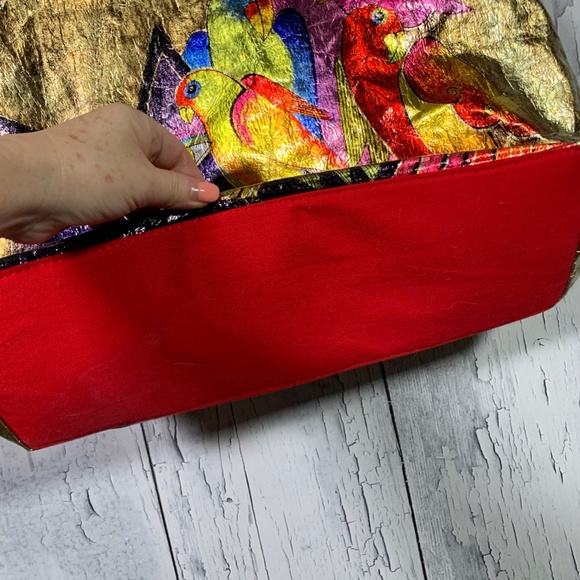 Laurel Burch Metallic Canvas Tote Bag NWT - Picture 3 of 16